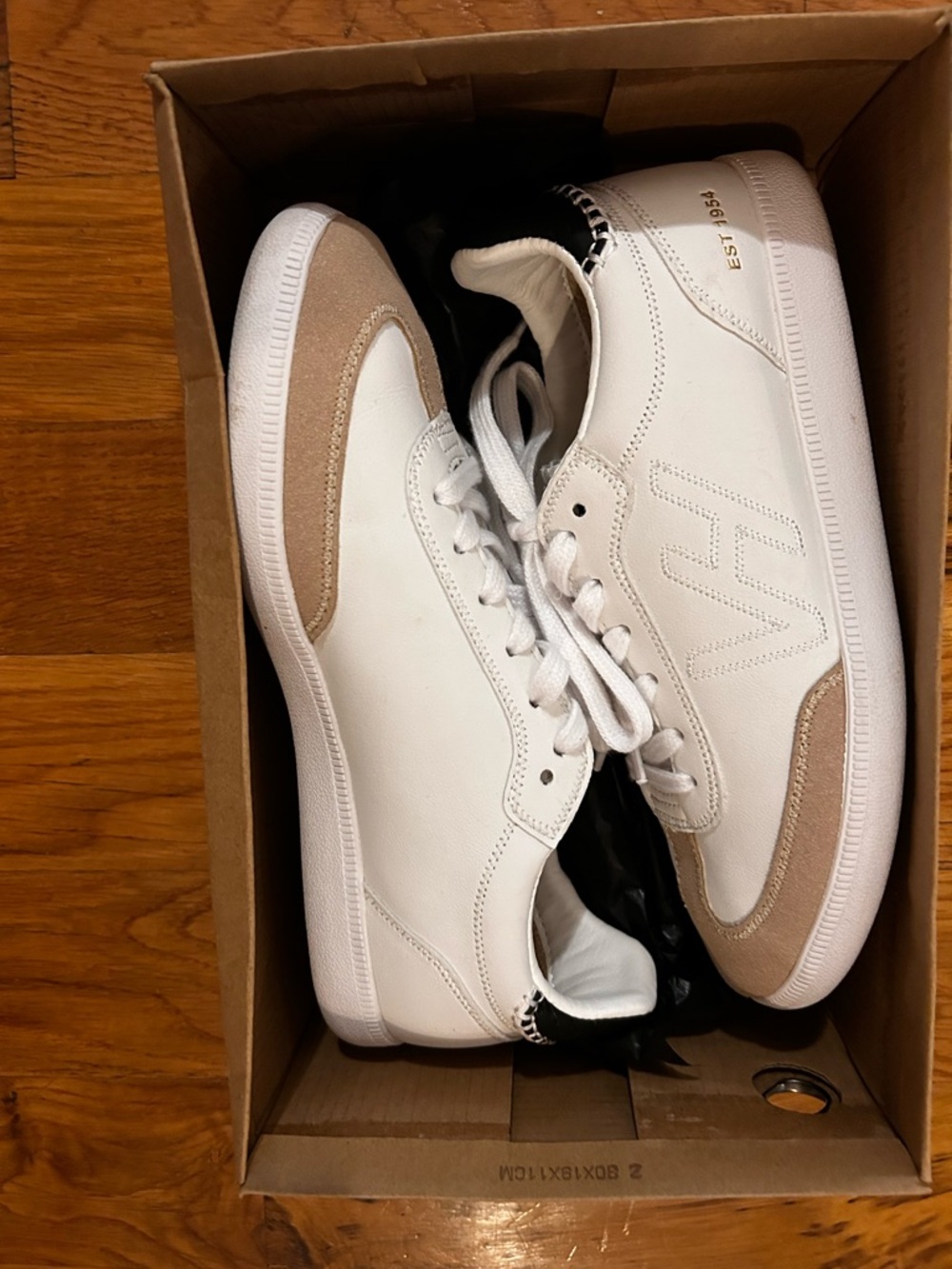 White and Beige Women’s Low-Top Sneakers